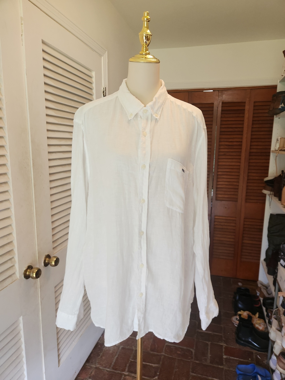Vineyard Vines White Linen Button-Down Shirt